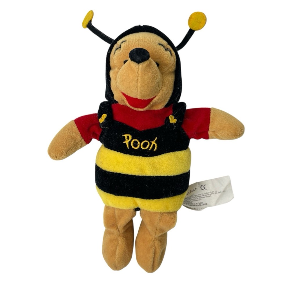 Disney Store Winnie The Pooh Bumble Bee Costume 8" Mini Bean Bag Plush Stuffed‎